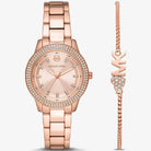 Michael Kors Mini Tibby Gift Set MK1058SET women's rose gold stainless steel watch front view