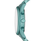 Side profile of Michael Kors Lexington MK8793 blue stainless steel men's watch