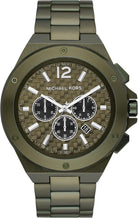 Michael Kors Lennox MK9103 men's green dial green chronograph watch front view