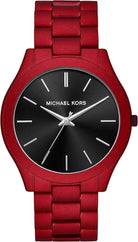 Michael Kors Slim Runway MK8712 Men's Black Dial Red Stainless Steel Watch