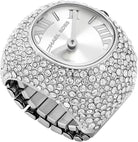 Michael Kors MK4848 silver ring watch with pavé accents