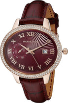 Michael Kors Whitley MK2430 women's burgundy dial burgundy leather watch front view