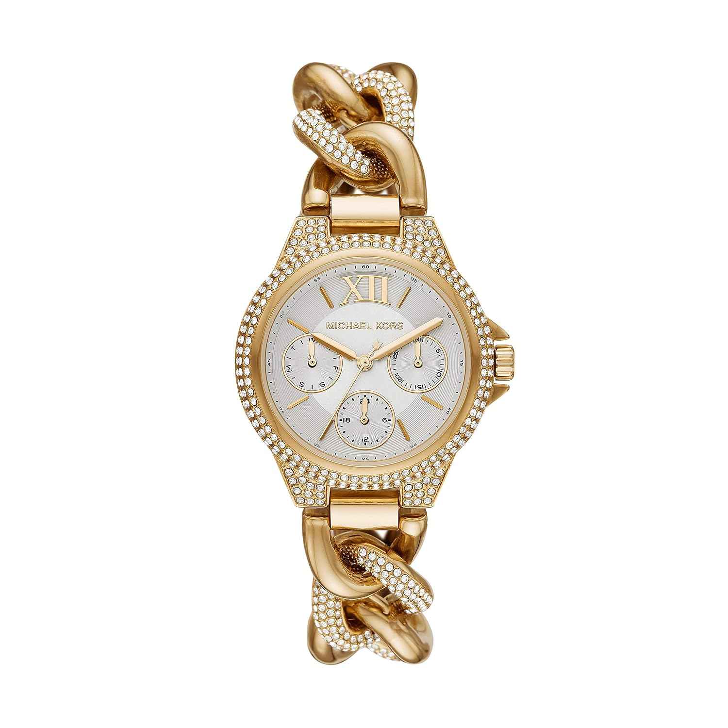 Michael Kors Mini Camille MK6842 women's gold-tone crystal multifunction watch front view