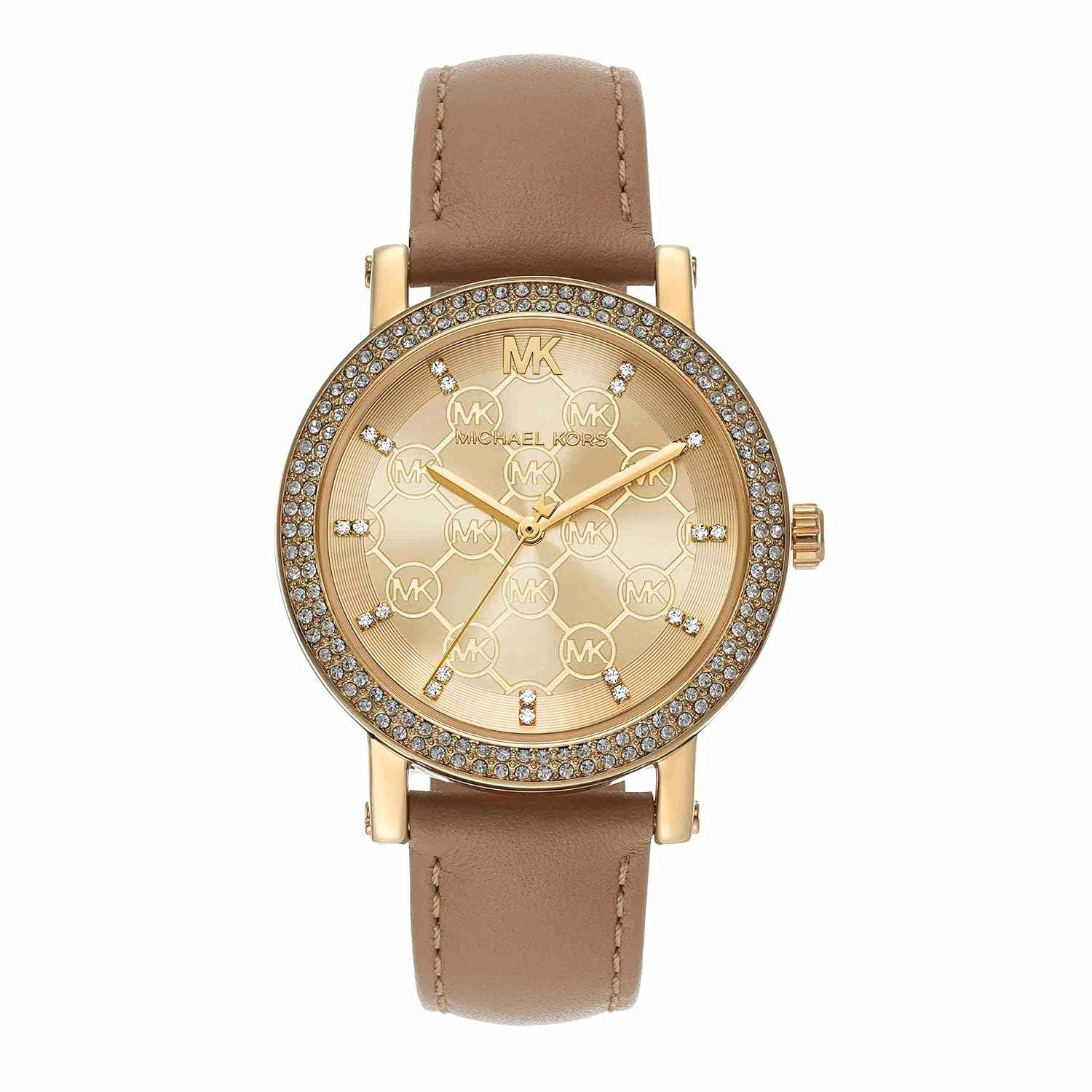 Michael Kors Corey MK2986 Women's Gold Dial Camel Leather Watch