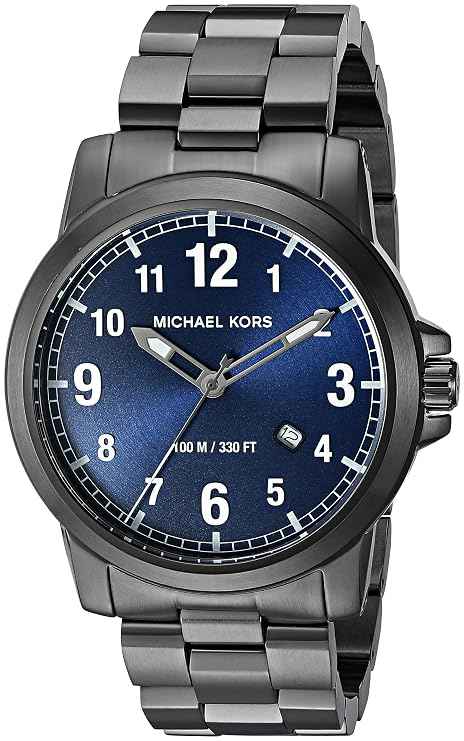 Michael Kors Paxton MK8499 Men's Blue Dial Gunmetal Stainless Steel Watch
