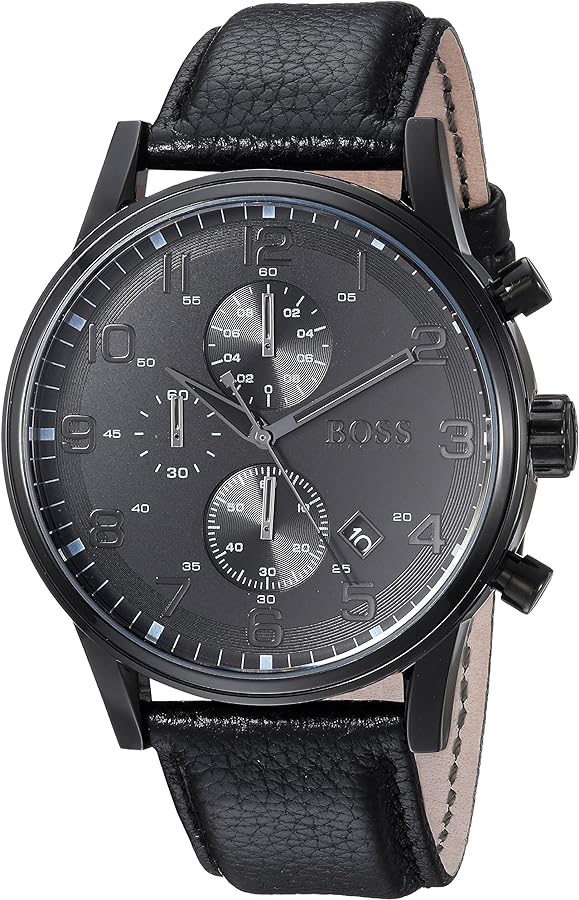 Hugo Boss Black Dial Black Leather HB1512567 – Men’s Watch - Luxverse