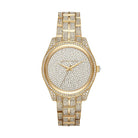 Gold front view of Michael Kors Lauryn MK3930 women's stainless steel watch