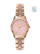 Michael Kors MK6856 women's pink analogue dial multicolour stainless steel watch front view