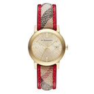 Burberry Haymarket Check Red Gold Watch BU9139 – Women's Watch - Luxverse