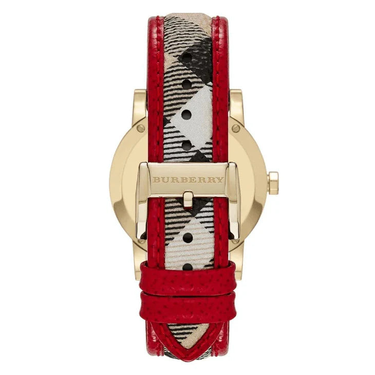 Burberry Haymarket Check Red Gold Watch BU9139 – Women's Watch - Luxverse