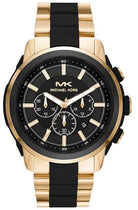 Michael Kors Lennox MK8990 men's gold pavé crystal chronograph watch front view