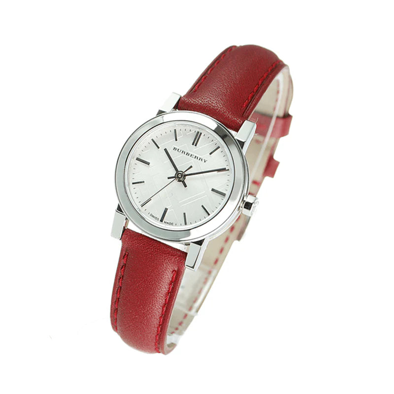 Burberry The City Silver Dial Red Strap BU9232 – Women’s Watch - Luxverse