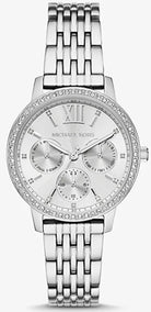 Michael Kors MKO1082 silver chronograph bracelet watch