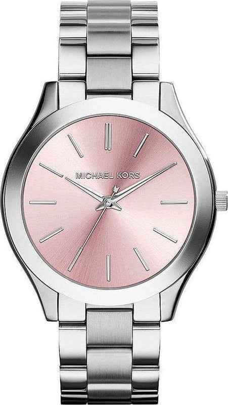 Michael Kors Runway Slim MK3380 Women's Pink Dial Silver Stainless Steel Watch