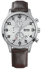 Hugo Boss Aeroliner White Dial Brown Leather HB1512447 – Men’s Watch - Luxverse
