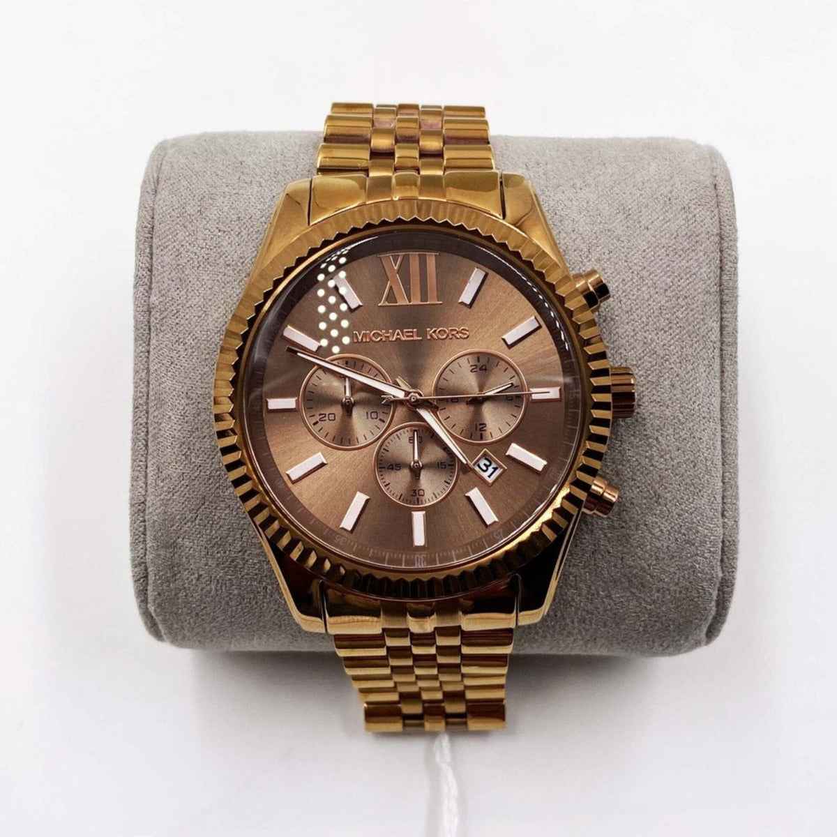 Michael Kors Lexington MK8522 Men's Brown Dial Brown Stainless Steel Chronograph Watch