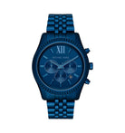 Michael Kors Lexington MK8791 men's blue dial blue aluminum chronograph watch front view