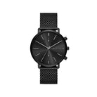 Michael Kors Auden MK7152 men's black dial black mesh strap watch front view