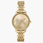 Michael Kors Melissa MK4371 women's gold dial gold stainless steel watch front view