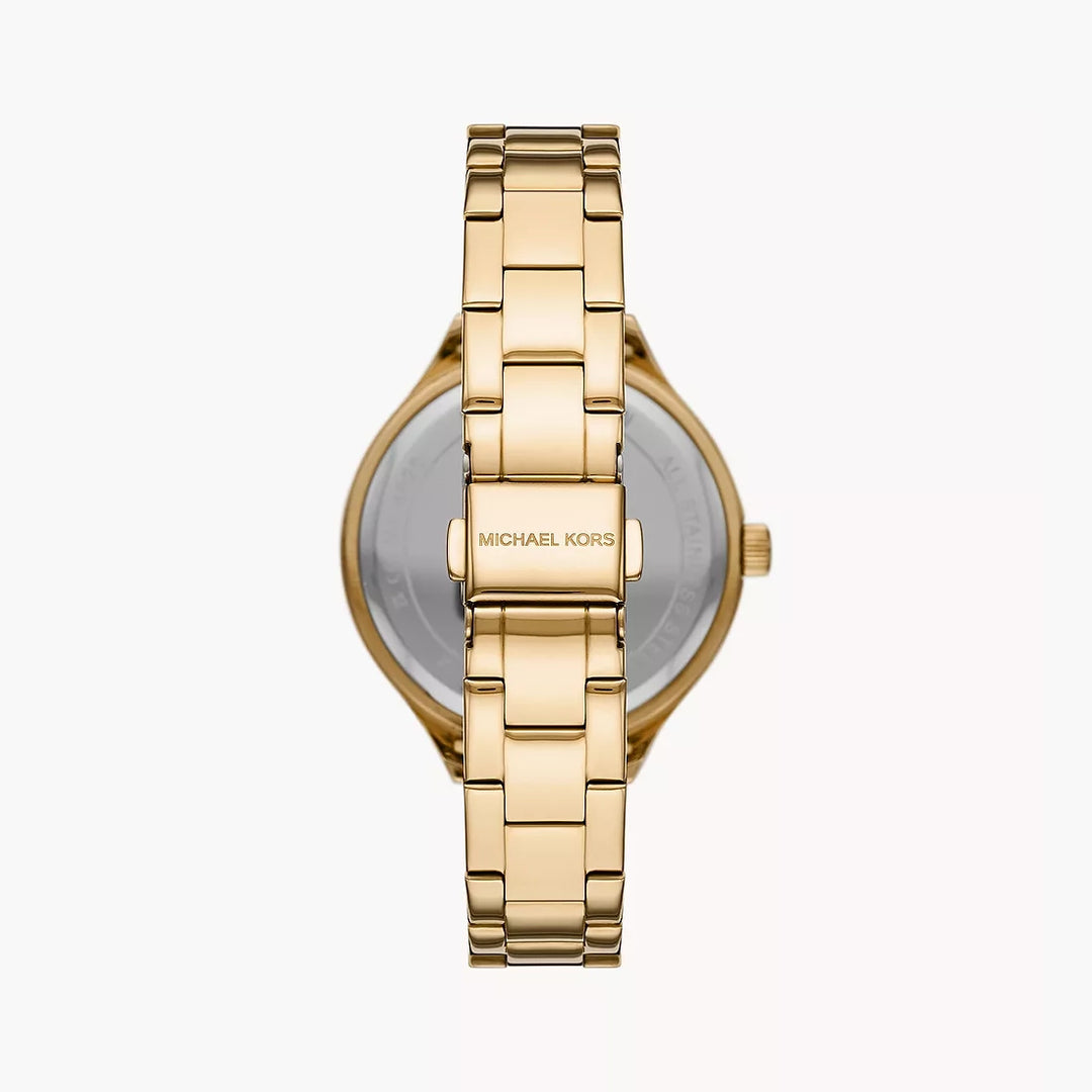 Back case of Michael Kors MK1046 gold stainless steel women's wristwatch