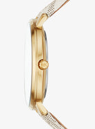 Side profile of Michael Kors Pyper MK2858 stainless steel women's watch