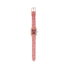 Pink PVC strap with single prong buckle on Michael Kors MK2966
