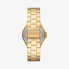 Back view of Michael Kors MK3492 quartz watch with gold stainless steel case