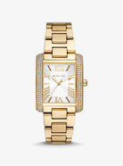 Michael Kors Emery MK4643 women's white dial gold stainless steel watch front view