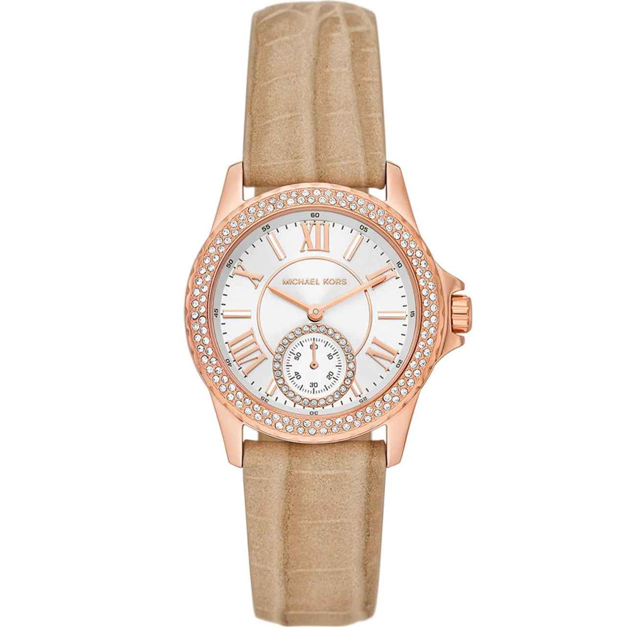 Michael Kors Mini Everest MK4719 Women's White Dial Brown Leather Strap Watch