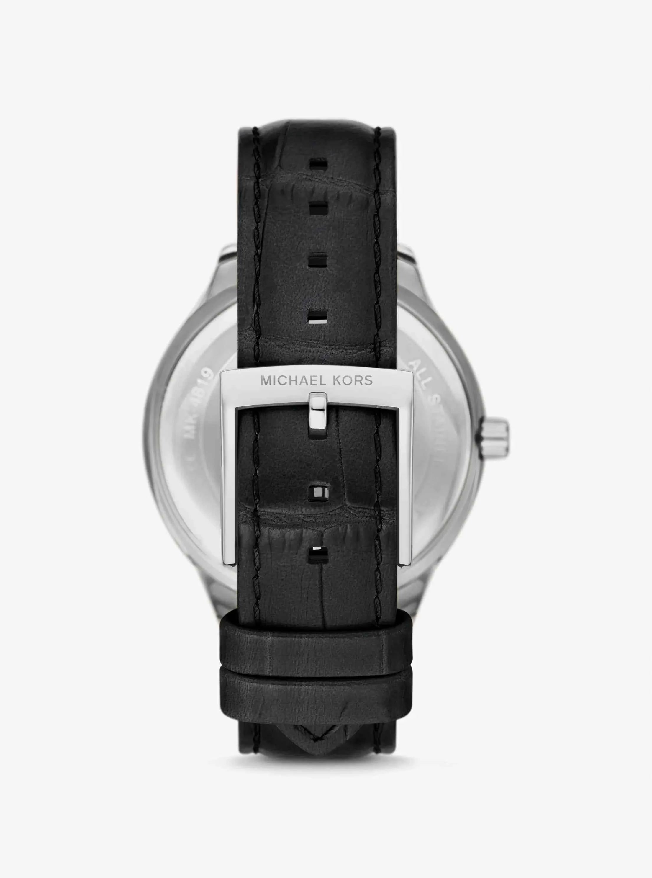 Michael Kors Sage MK4821 Women's Black Leather Strap Watch