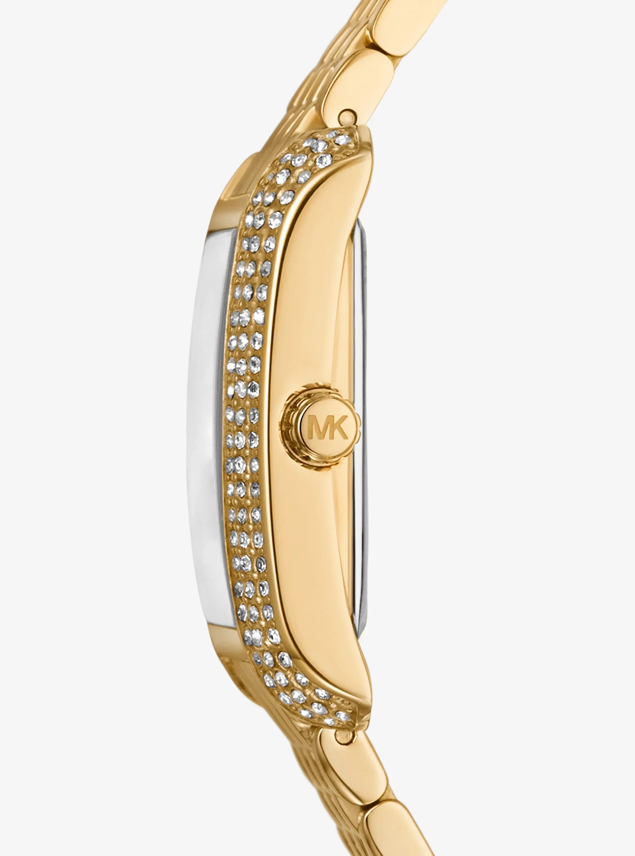 Michael Kors MK4826 white dial with crystal-set bezel