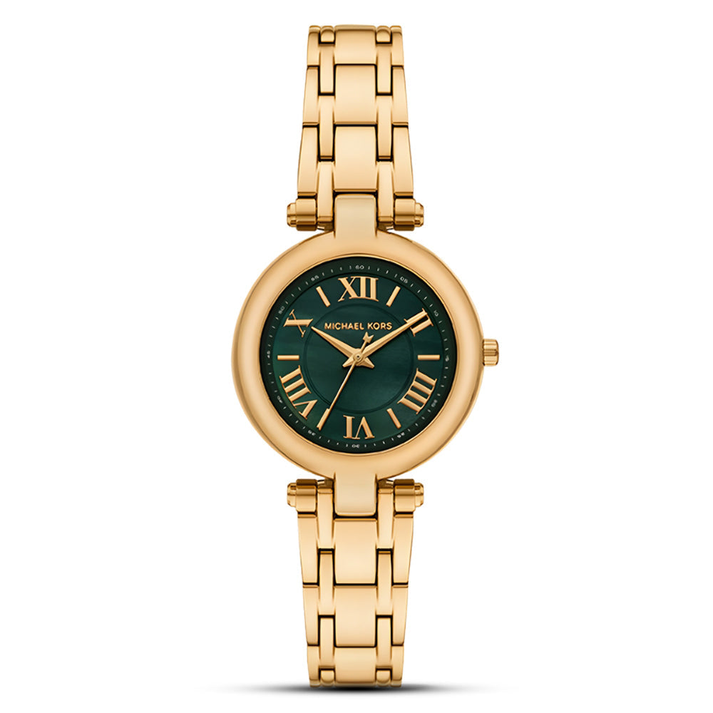 Michael Kors Laney women's green dial gold watch