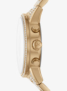 Side profile of Michael Kors Ritz MK6747 gold-tone crystal watch