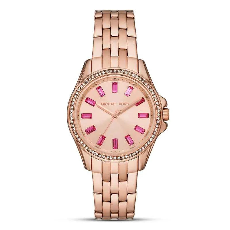Michael Kors Mini Pilot MK7367 Women's Rose Gold Crystal Dial Rose Gold Stainless Steel Watch