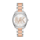Michael Kors Janelle MK7383 women's silver dial two-tone stainless steel watch front view