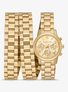 Michael Kors Runway Wrap MK7450 Women's Gold Dial Gold-Plated Stainless Steel Watch