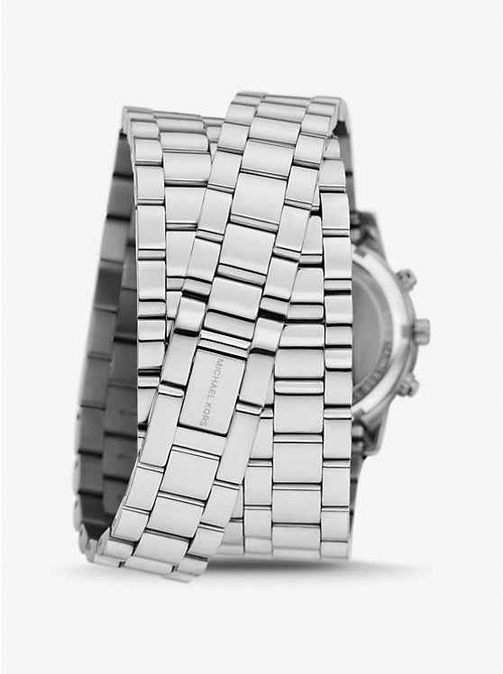 Michael Kors Runway Triple Wrap MK7451 Women's Silver Dial Stainless Steel Chronograph Watch