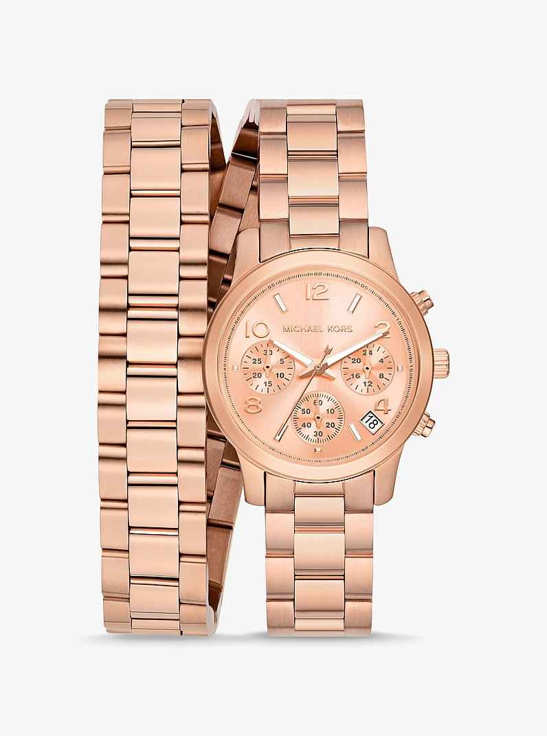 Michael Kors Runway MK7453 Women's Rose Gold Chronograph Stainless Steel Watch