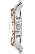 Side profile of Michael Kors Lexington MK8732 silver stainless steel men's watch
