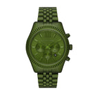 Michael Kors Lexington MK8790 men's green dial green aluminum chronograph watch front view