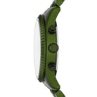 Side profile of Michael Kors Lexington MK8790 green aluminum men's watch