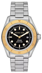 Michael Kors Maritime MK9161 men's black dial two-tone stainless steel watch front view