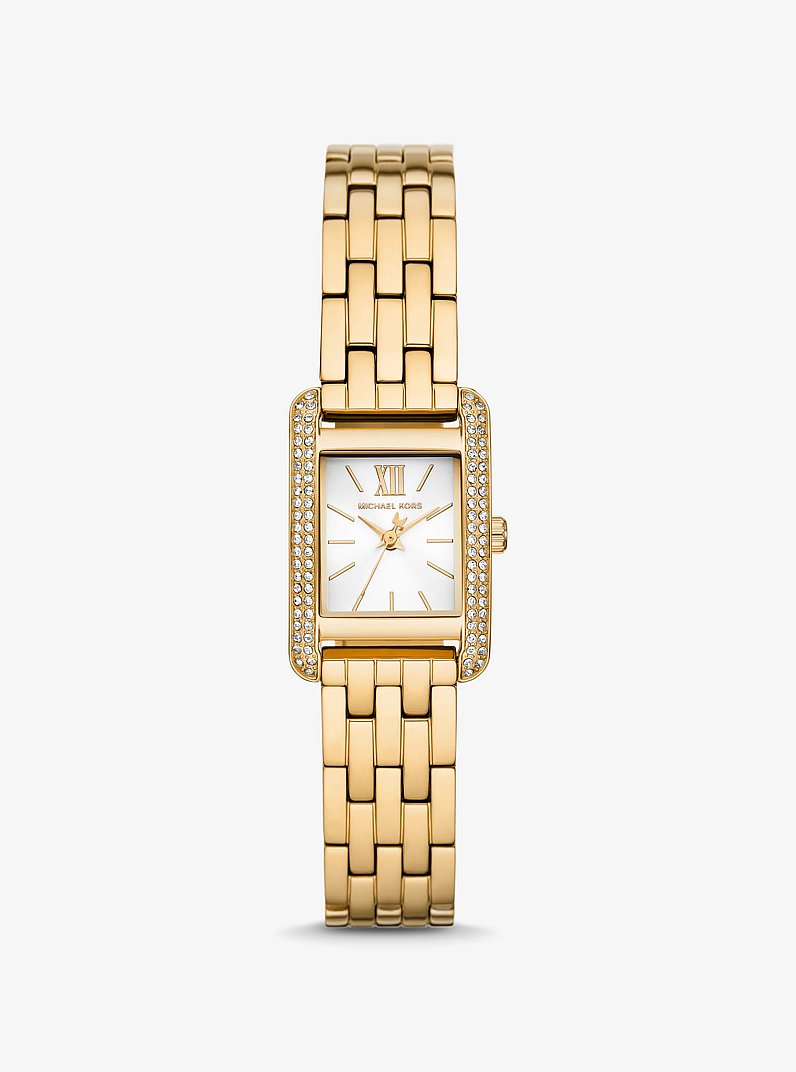 Mini Monroe MKO1034 women's white dial gold stainless steel watch front view
