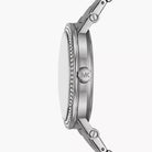 Side profile of Michael Kors Corey MKO1050 rose gold stainless steel women's watch