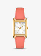Michael Kors Petite Monroe MKO1060 women's white dial leather watch front view