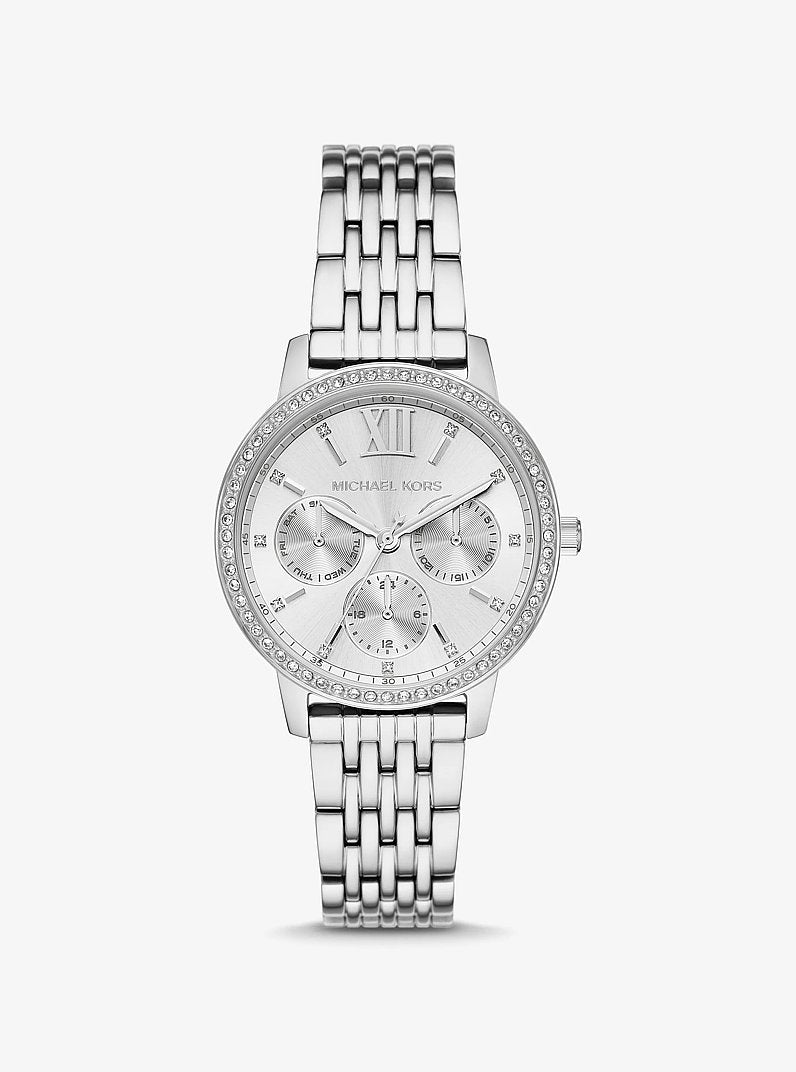 Michael Kors MKO1082 luxury silver women's wristwatch
