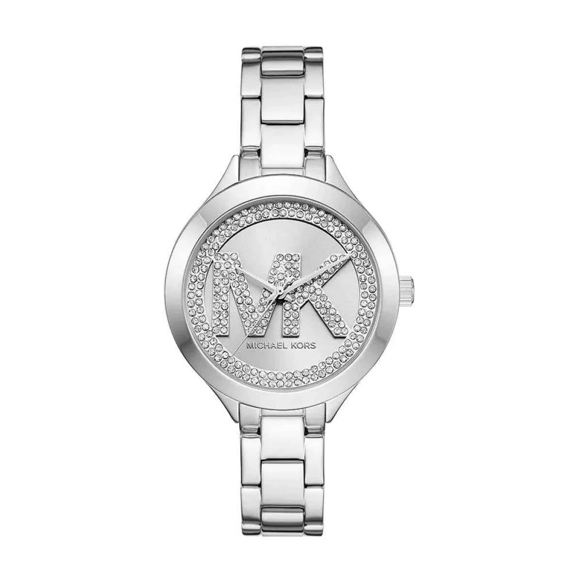 Michael Kors Aspyn MKO1108 Women's Silver Stainless Steel Pavé Watch 38mm