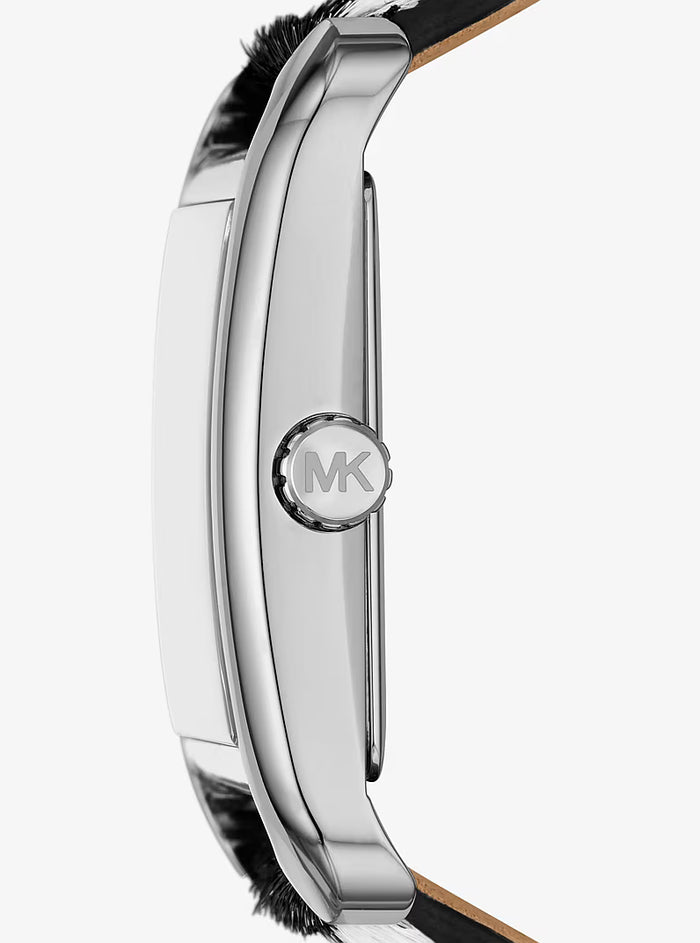 Michael Kors MKO1147 zebra print calf hair strap watch