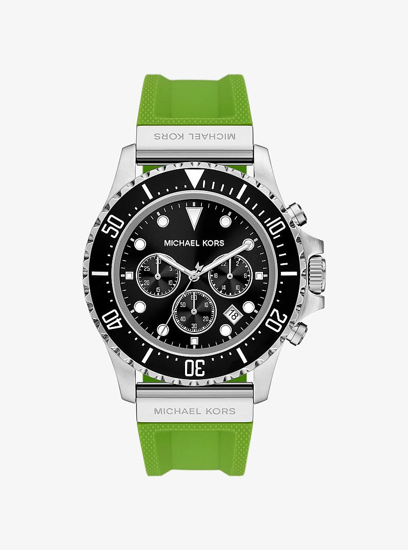 Michael Kors MKO1161 noir dial chronograph watch with silicone strap