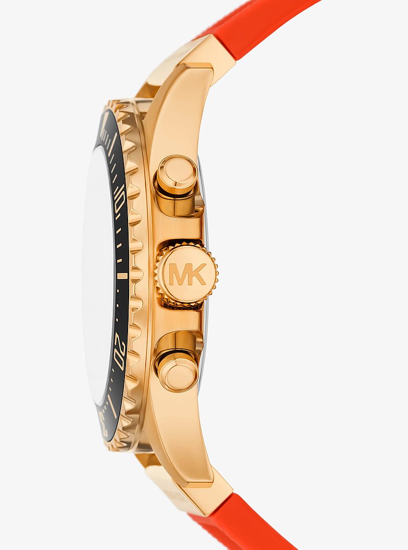 Michael Kors MKO1163 noir dial chronograph watch with silicone strap